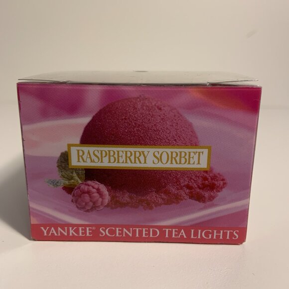 Yankee Candle Raspberry Sorbet Tealights Full Box of 12 Rare - Picture 3 of 4